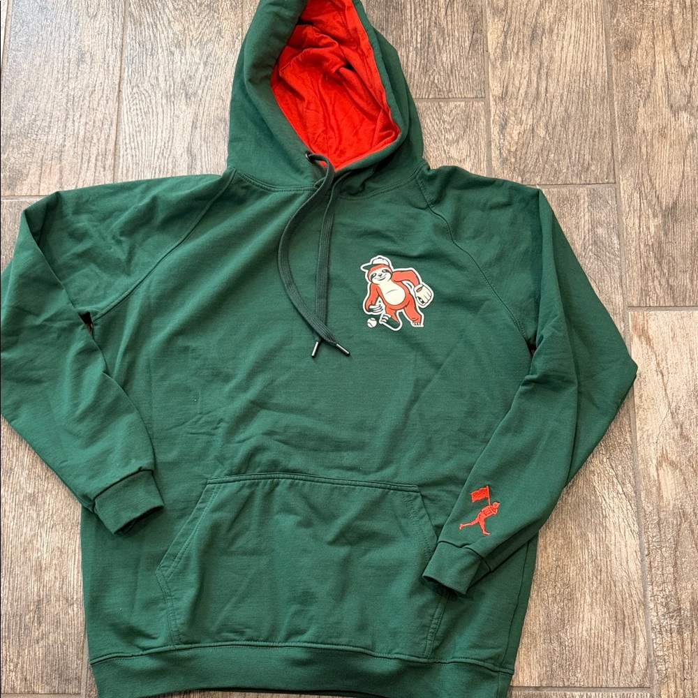 Men’s Small- Baseballism x Farm League- Green & Orange SlowRollers Hoodie